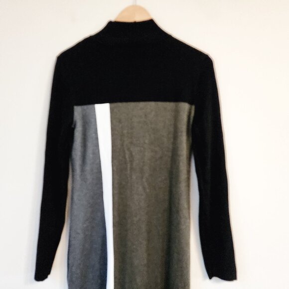 INC Color Block Knit Tunic Sweater Dress Women Sz L Long Sleeve Viscose Blend - Picture 8 of 15